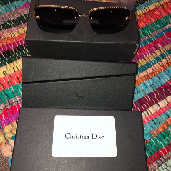 Dior Black and Gold Sunglasses - Picture 3 of 4